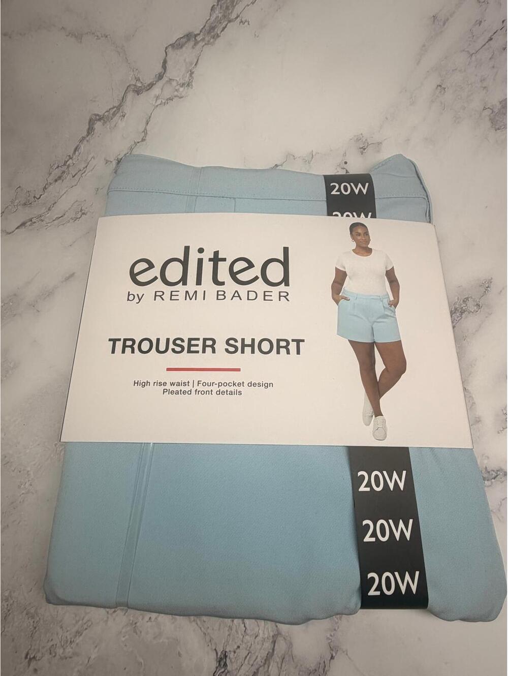 Edited by Remi Bader Trouser‎ Shorts 20W Light Blue High Rise Pleated NWT